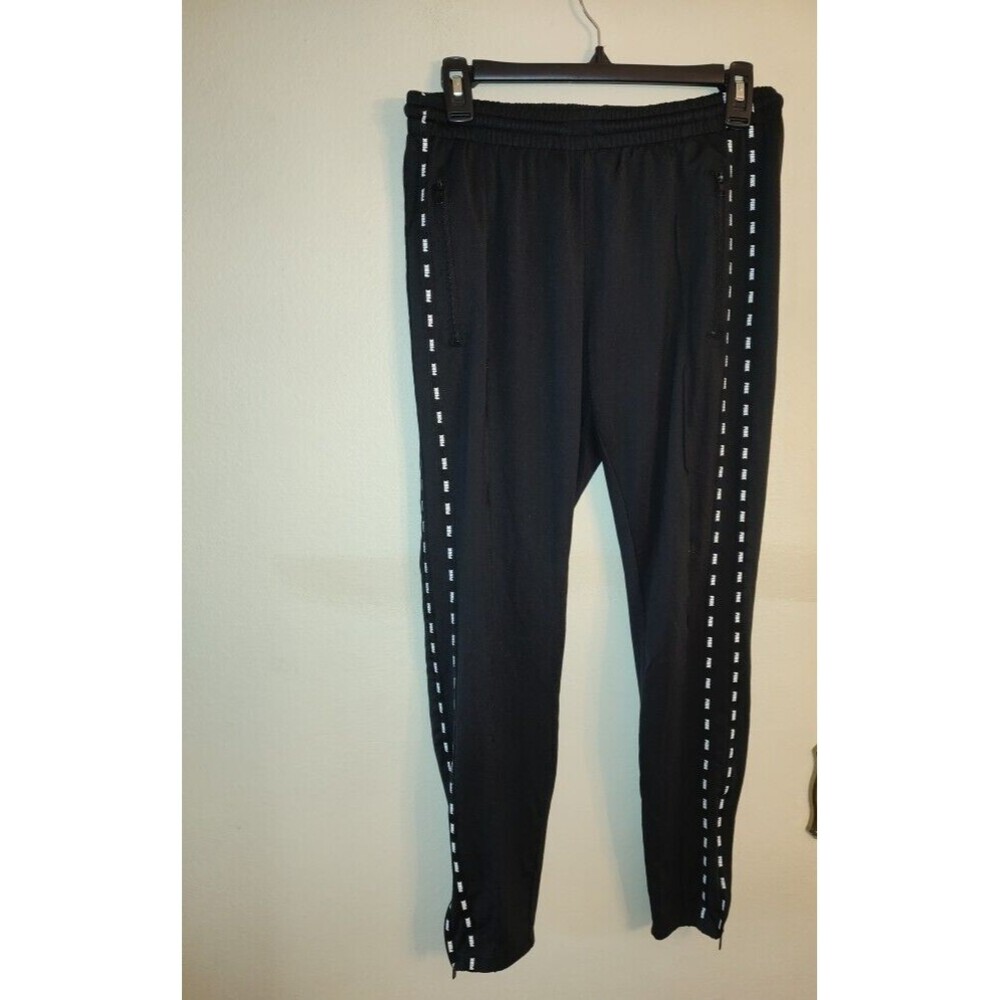 Women's Pink Victoria Secret Logo Black Track Pants Size Medium